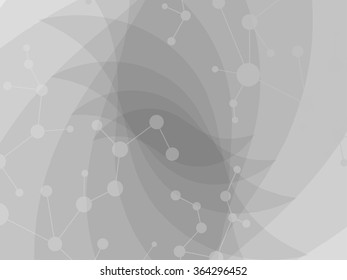 Molecule structure and communication on the gray background. Vector illustration