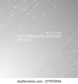 Molecule structure and communication on the gray background. Vector illustration