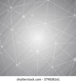 Molecule structure and communication on the gray background. Vector illustration
