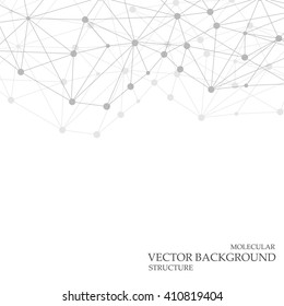 Molecule structure and communication on the gray background. Vector illustration