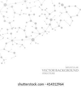 Molecule structure and communication on the gray background. Vector illustration