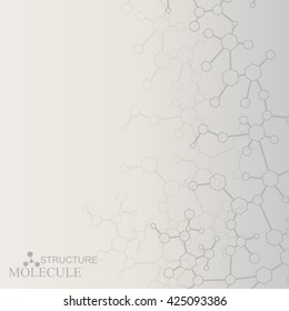 Molecule structure and communication on the gray background. Vector illustration