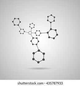 Molecule structure and communication on the gray background. Vector illustration