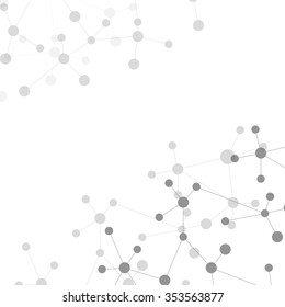 Molecule structure and communication on the grey background. Vector illustration