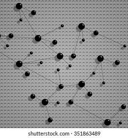 Molecule structure and communication on the grill background. Vector illustration