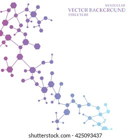 Molecule structure and communication on the white background. Vector illustration