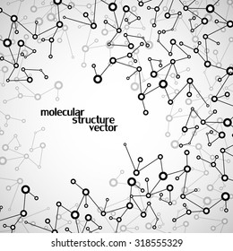 Molecule structure. DNA. Abstract greyscale background. Vector illustration. Eps10