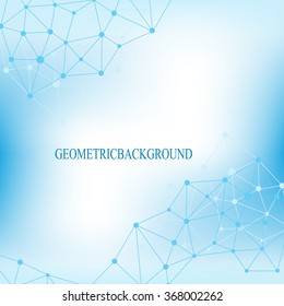 Molecule structure dna and communication background. Connected lines with dots. Concept of the science, connection, chemistry, biology, medicine, technology. Vector illustration.