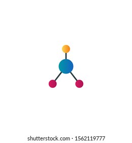 Molecule Structure Flat Icon Vector