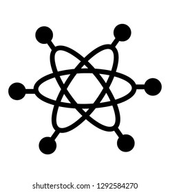 Molecule structure glyph vector icon image 