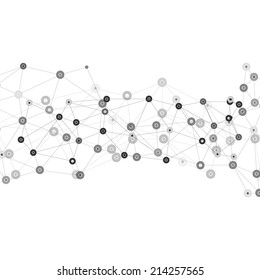 Molecule structure, gray background for communication, vector illustration.