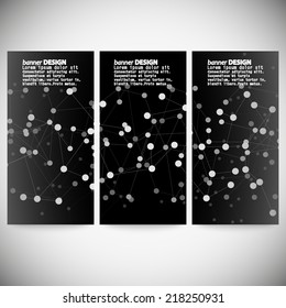 Molecule structure, gray background for communication, vector illustration.