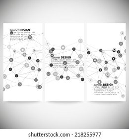 Molecule structure, gray background for communication, vector illustration.