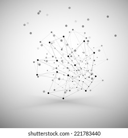 Molecule structure, gray background for communication, vector illustration.