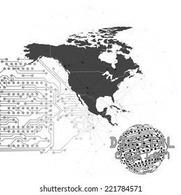 Molecule structure, gray background for communication, vector illustration.