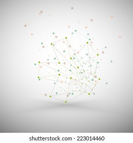 Molecule structure, gray background for communication, vector illustration.