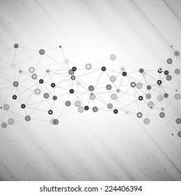 Molecule structure, gray background for communication, vector illustration.