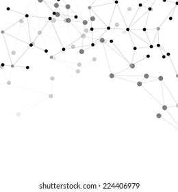 Molecule structure, gray background for communication, vector illustration.
