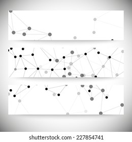 Molecule structure, gray background for communication, vector illustration.