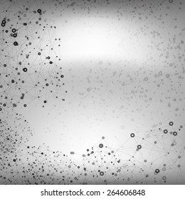 Molecule structure, gray background for communication, science vector illustration.