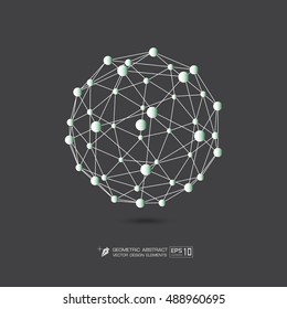 Molecule structure Green color on gray background  Vector EPS10 format Illustration  