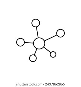 Molecule structure icon. Chemistry science symbol. Atoms bonding model. Vector illustration. EPS 10.