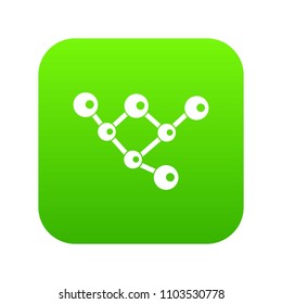 Molecule structure icon digital green for any design isolated on white vector illustration