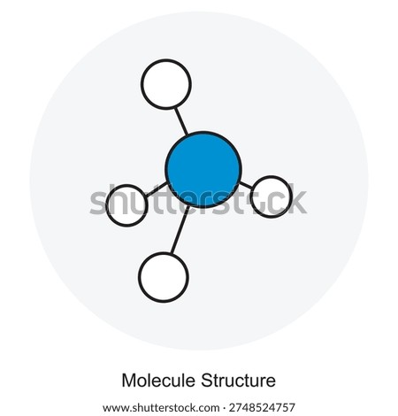 Molecule Structure Icon, Molecular Model Illustration, Chemical Bond Diagram Design, Scientific Atom Structure Icon, Chemistry Molecular Graphic, vector