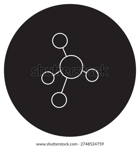 Molecule Structure Icon, Molecular Model Illustration, Chemical Bond Diagram Design, Scientific Atom Structure Icon, Chemistry Molecular Graphic, vector