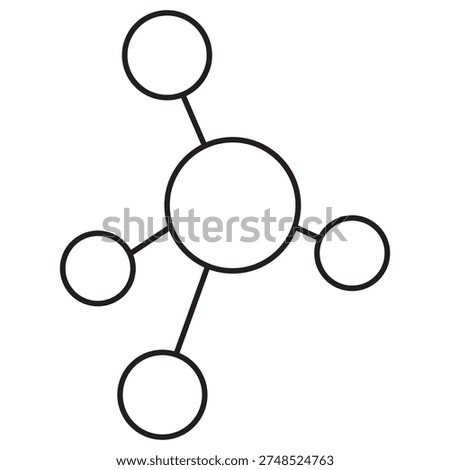 Molecule Structure Icon, Molecular Model Illustration, Chemical Bond Diagram Design, Scientific Atom Structure Icon, Chemistry Molecular Graphic, vector