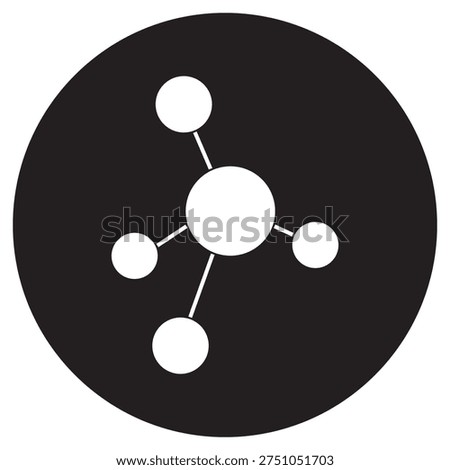 Molecule Structure Icon, Molecular Model Illustration, Chemical Bond Diagram Design, Scientific Atom Structure Icon, Chemistry Molecular Graphic, vector