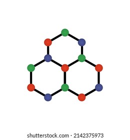 Molecule Structure Icon On White Background, Vector Illustration