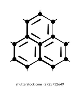 Ícone de estrutura molecular representando a química, a pesquisa de drogas e a ciência da saúde.