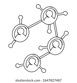 Molecule structure icon. Vector avatar connection. Network chemistry symbol. Abstract user shape.