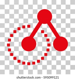 Molecule Structure icon. Vector illustration style is flat iconic symbol, red color, transparent background. Designed for web and software interfaces.