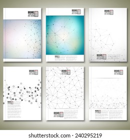 Molecule Structure, Interconnection Network. Brochure, Flyer Or Report For Business, Template Vector.