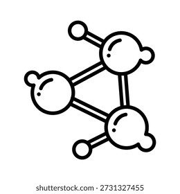 Molecule Structure Line Icon Chemistry Science Network Symbol
