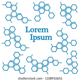 Molecule structure logo or biology model sign vector. Set of logo with structure molecule, illustration of logotype molecule for laboratory
