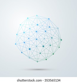 Molecule structure on the blue background . Vector illustration of communication for your design