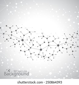 Molecule structure on gray background. Vector illustration.