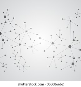 Molecule structure on the grey background . Vector illustration of communication for your design