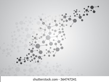 Molecule structure on the grey background . Vector illustration of communication for your design