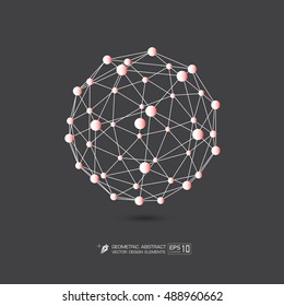 Molecule structure orange color on gray background  Vector EPS10 format Illustration  