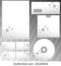 Molecule structure stationery mock-up set. Vector illustration