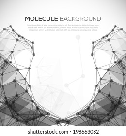 Molecule structure vector background.