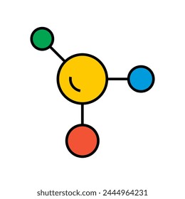 Molecule structure vector icon. Physics science icon.