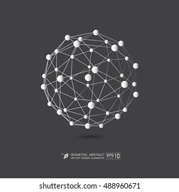 Molecule structure White color on gray background  Vector EPS10 format Illustration  