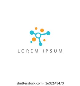 Molecule symbol illustration. connection logo vector design template.