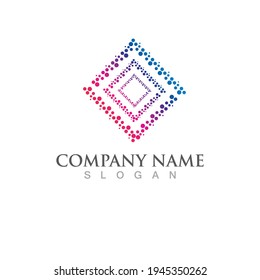 Molecule symbol logo template from squares. vector illustration design 