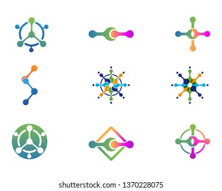 Molecule symbol logo template vector illustration design 